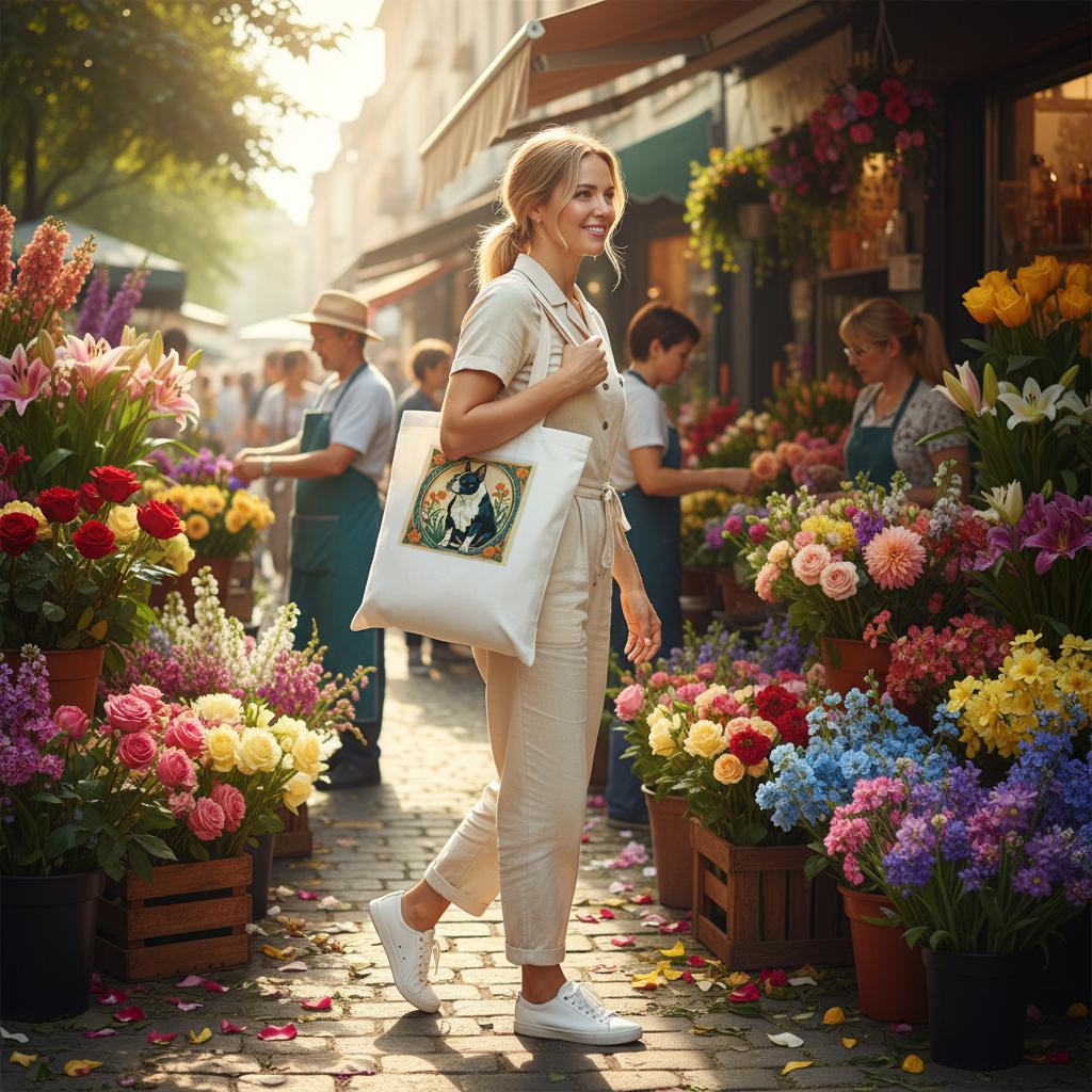 Art Nouveau French Bulldog Tote Bag - Eco - Friendly, Unique Gift for Dog Lovers - YookayDesigns.com