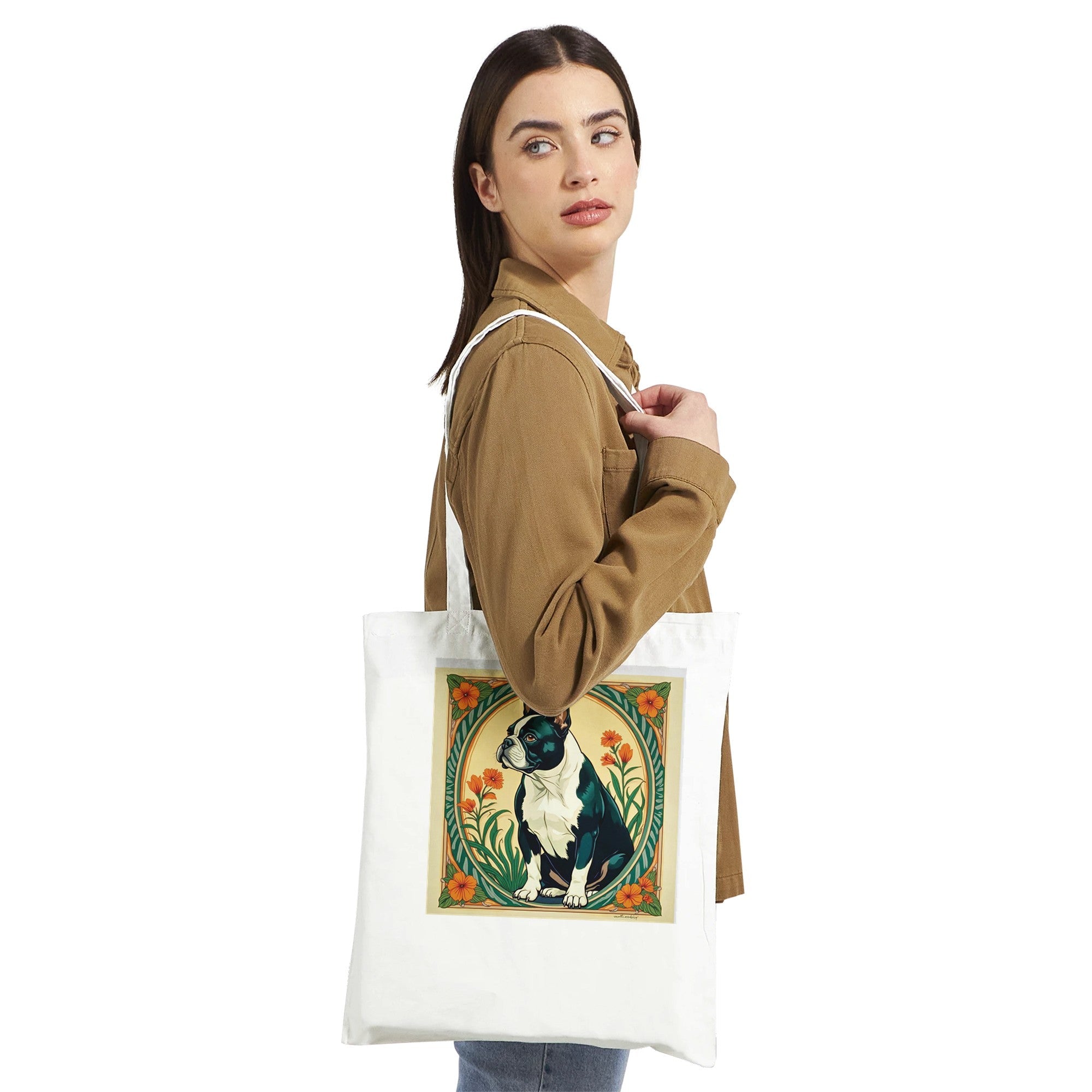 Art Nouveau French Bulldog Tote Bag - Eco - Friendly, Unique Gift for Dog Lovers - YookayDesigns.com