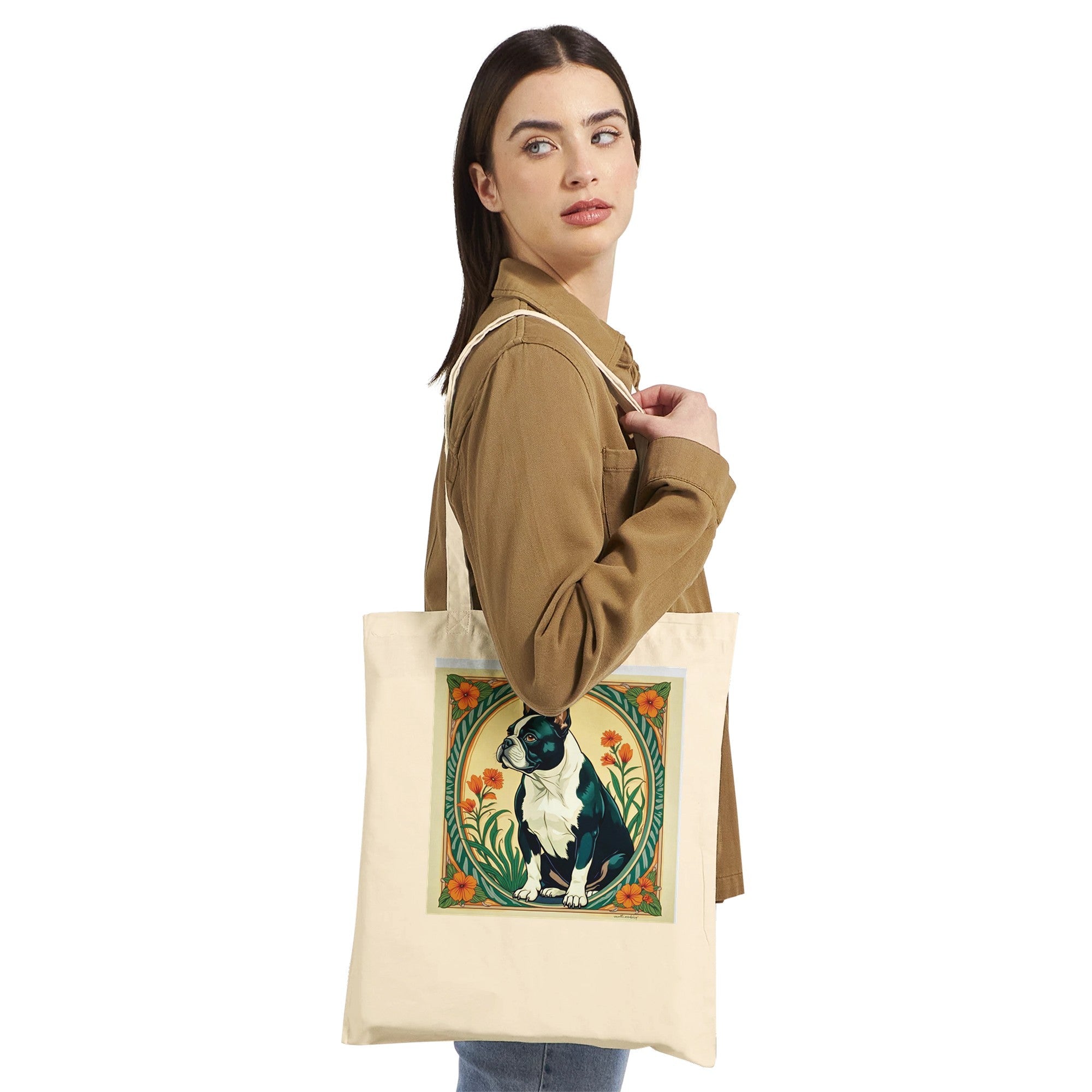 Art Nouveau French Bulldog Tote Bag - Eco - Friendly, Unique Gift for Dog Lovers - YookayDesigns.com