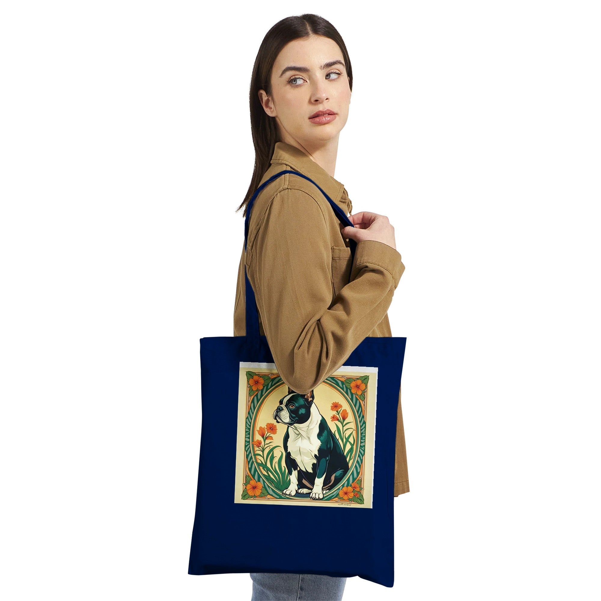 Art Nouveau French Bulldog Tote Bag - Eco - Friendly, Unique Gift for Dog Lovers - YookayDesigns.com