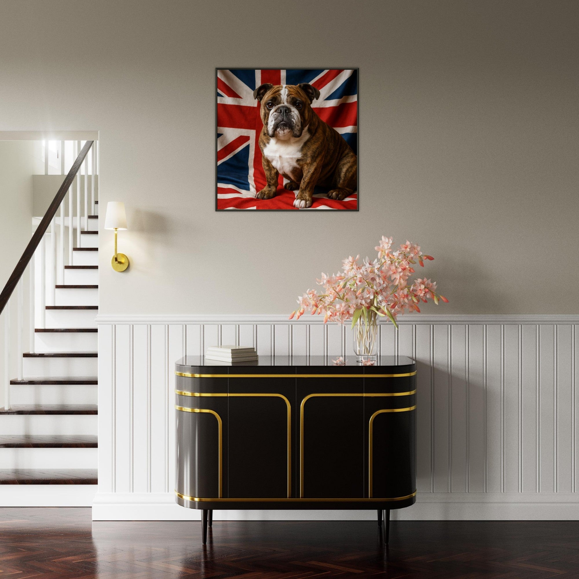 British Bulldog Framed Poster - Classic Tradition & Proud History - Art for Dog Lovers - YookayDesigns.com