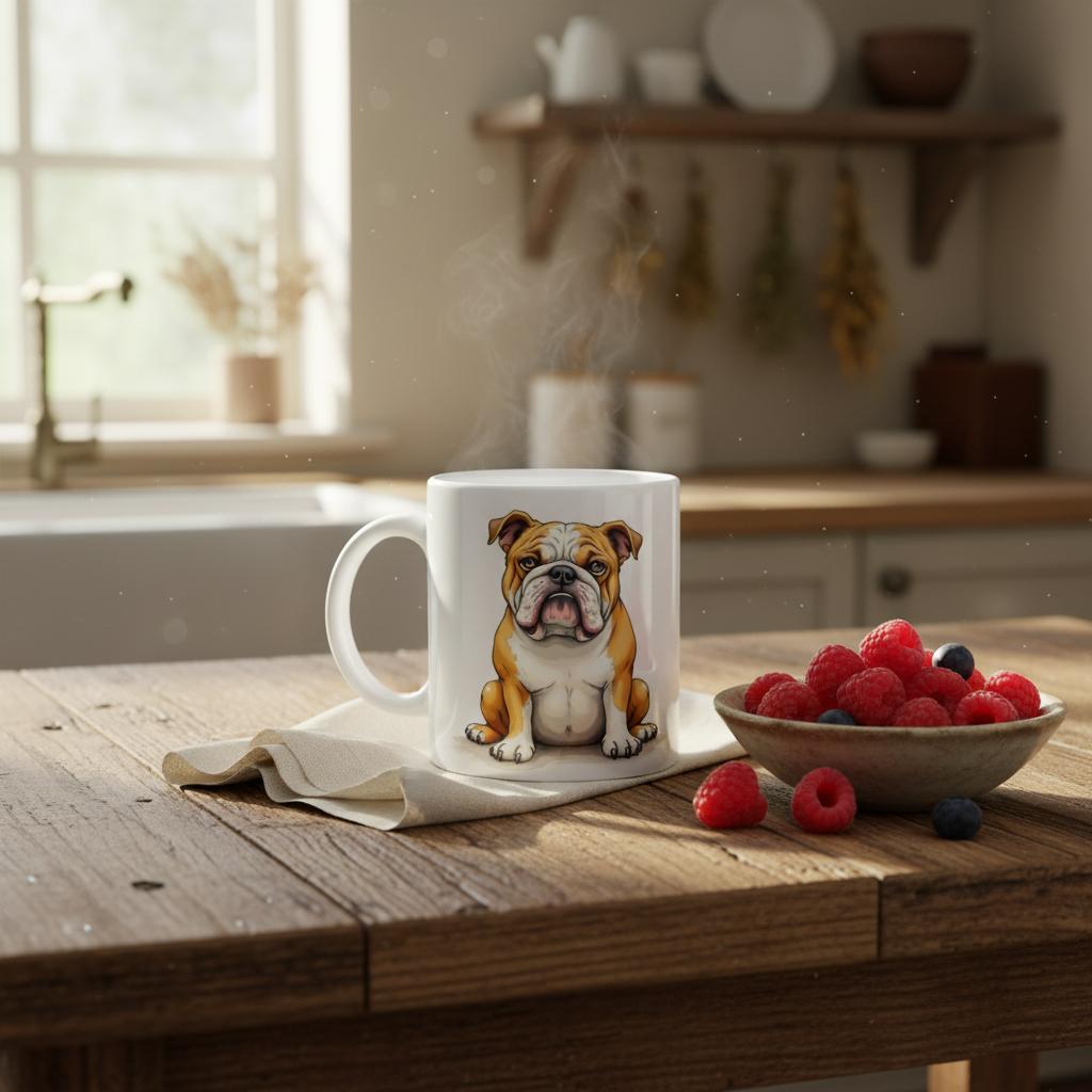 Bulldog Mug – Unique Front & Back Design – Gift for Bulldog Owner – Dog Lover Mug UK Dispatch - YookayDesigns.com